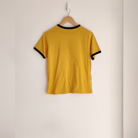 006 Mustard Yellow & Black T Shirt Feel The Soul by Part Friction S - Picture 3 of 6